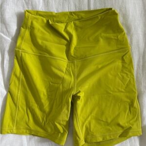 Lululemon Yellow/Green Biker Shorts